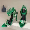 Санк-сандалии Sexy Crystal облаки, указанные на ноги женщинах, 2023 летние шнурки с шпильком на шнурках, свадебные выпускные туфли, 230511
