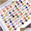 Cluster Rings Mix Styles Oval Opal Stone Femmes Verre Oeil De Chat Cristal Perle Anneau De Doigt Fête Étals De Rue Drop Delivery Jewe Dhnaj