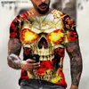 Camisetas para hombres Summer Horror Skull Camiseta con estampado 3D para hombres Ropa informal de manga corta de gran tamaño Streetwear Hip Hop Tops Tees Ropa para hombres 4XL T230601