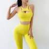 Tracksuit Sportwear Yoga Outfit Tight Leggings Sports Bra Elastic Fiess Gym Set Women's Suit 13 Colors