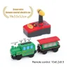 Electric/RC Track RC Electric Train Set Toys for Kids Car Diecast Slot Toy Fit for Standard Wooden Train Track Railway Battery Christmas Trem Set 230601
