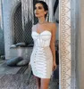 Dresses 2022 New Summer Pink White Sexy Sleeveless Strapless Dress Rayon Bandage Nightclub Party Bodycon Mini Outfit Vestido Wholesale