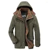 Giacche da uomo Giacca invernale calda Uomo Cappotto con cappuccio in pile Addensare Parka Capispalla da uomo Cappello Cappotti staccabili Uomo Jaqueta Masculina S-5XL