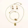 60% de réduction bijoux de créateur collier anneau accessoires titane acier huile bouteille de parfum ensemble femmes double boucles d'oreilles bracelet