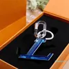 2023-Designer Blue Acrylic Key Buckle Luxury Bag Parts New Fashion Big Letter Key Chain Pendant And Bags Pendants