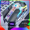 Ratos 2.4g recarregável sem fio mouse gaming rgb mouse mudo mause 7d 1600dpi para computador portátil acessórios cor preta usb