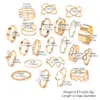 2023 New Trendy 23Pcs/Set Gold Plated Shinny Butterfly Rings Sets Fashion Knuckle Ring Jewelry Set