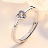 Couple ring men women hollow heart diamond ring ove gift zircon stone copper open pair ring