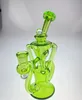 Vintage Recycler Glass Bong Water Hookah Rury palenia zielone fioletowe oryginalne szklane fabryka może umieścić logo klienta przez DHL UPS cne