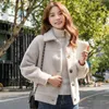 Kvinnorjackor Cardigan Coats Women 2023 Autumn Winter Imitation Mink Fleece Kortjacka Korean förtjockad tunnare vild stickad kappa