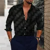 Men's Casual Shirts Social Vintage For Men Oversized Shirt Stripe Print Long Sleeve Tops Men's Clothing High Quality Cardigan Blouses