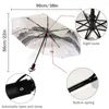 Ombrelli Pittura a olio Geometria astratta Grande ombrello parasole completamente automatico pieghevole a otto fili per pioggia per adulti