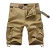 Mäns shorts Sommarmännens baggy Multi Pocket Militär last Shorts Male Cotton Khaki Mens Tactical Shorts Short Pants 29-44 No Belt 230531