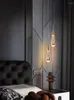 Luminárias pendentes Post-Modern Crystal Glass Led Lights Hanglamp Drop Luminária Luminária de barra de restaurante Iluminação de escada