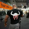 Męskie koszulki mężczyzn prowadzący sport bawełniany t-shirt na siłownię fitness kulturystyka krótkie rękawie Slim Shirt Męskie trening do joggingu Czarne koszulki Ubranie T230601