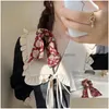 Hair Rubber Bands Floral Print Scrunchies Elastic Vintage Bow Knotted Rope Diy Ponytail Hoder Tie Accessories Drop Delivery Jewelry Dhq1R