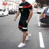 Herren-Trainingsanzüge, Sommer-T-Shirt-Set für Herren, 100 % synthetisches Material, bequeme und coole Herren-Trainingsanzüge, T-Shirts, Shorts, Outfits, Sets, übergroßer Stoff, T230601