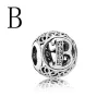 För Pandora Charms Authentic 925 Silver Pärlor Nya europeiska A-Z Inledande brev DIY-pärlor