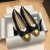 Designer Paris skor svartrosa balettlägenheter för kvinnor kanal varumärke quiltade läder balettskor kvinnor formell rund tå