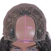 Lanqi Brazilian Hair Wigs Light Yaki Straight HumanU Part Wig for Women Non-Remy180％密度