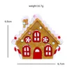 Broszki Wuli Baby Acryl Christmas House Feel Pins Śliczne śnieżne kabinę damską noworoczne akcesoria biżuterii Prezent G230529