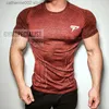 T-shirt da uomo T-shirt da uomo a maniche corte T-shirt da uomo Palestre Bodybuilding Skin Tight Thermal Compression Shirts Workout Top T230601