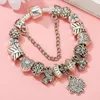 Charm Bracelets Brand Vintage Silver Plated Lucky Bracelet Big Hole Alloy Beads Ladies Christmas Ornament Men And Women