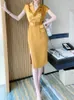 Casual Dresses Summer Temperament Suit Dress Women's Long Split Hip Kirt Acicic Acid Satin high-end