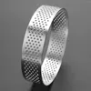 Baking Tools 6X Circular Stainless Steel Porous Tart Ring Bottom Tower Pie Cake Mould Perforated Mousse 8cm