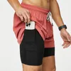 LL Yoga Man Pants Designer Gym Sport Shorts 4xl stort dubbelskikt Inre foder med fickor snabbt torrning som kör casual mens basket