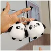 Plüsch-Schlüsselanhänger Kawaii Soft Panda Schmuck Schultasche Rucksack Ornament Schlüsselanhänger Geschenke ca. 10 cm Drop-Lieferung Spielzeug Kuscheltiere Pe Othio