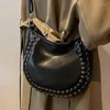 Borse da sera Borsa a tracolla ascella nera da donna Borsa a tracolla in pelle di cera d'olio Donna Shopper Tote Crossbody Cinturino in pelle di vacchetta Borse da donna originali