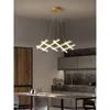 Chandeliers Pendant Lights LED Black Chandelier Variable Shape Bedroom Lamp Living Room Ceiling Nordic Minimalist Strip