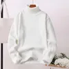 Męskie swetry 3D Cuts Moda jesień zima mężczyzna ciepły dzianin Sweater wygodne dno golfowe codzienne odzież