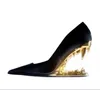 Nowe luksusowe obcasy zębów w kształcie zębów Women Super High Heels Walking Walking Metal Malow Fouth Single Shoe Boots Women Rozmiar 35-43