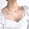 Naszyjnik bransoletki damskiej spersonalizowany i modny Naszyjnik łańcuchowy w kształcie pszenicy ze stali nierdzewnej z rozszerzonym biżuterią w łańcuchu YW12NC-1310