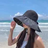 Breda randen hattar vandrande stråhatt keps fiske strand uv skydd sol eleganta kläder viseras de sol para mujer kläder tillbehör fy20xp