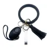 pink 8 color Popular 3-piece set of self-defense key chain alarm bottle opener wrist strap girl key chain