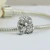 Pour les breloques pandora authentiques 925 perles en argent Animal Chien Hibou Éléphant Bracelet Charme Perle