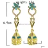 Dangle Chandelier Vintage Jhumka Earrings For Women Gold Metal Flower Crystal Bells Bead Tassel Earring Party Afghan Indian Jewelr Dhpbf