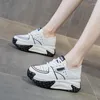 Sandali in pelle femminile autentica estate traspirante 2023 pantofole ad altezza elevata scarpe sportive casual spessa SOLED 5