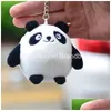 Material de parede de pelúcia bonito dos desenhos animados panda pingente brinquedos boneca chaveiro bolsa atacado drop entrega presentes bichos de pelúcia outubro 5