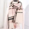 Cachecóis Feminino Xadrez Caxemira Senhoras Menina Capas Inverno Quente Macio Pashmina Xales Retângulo Envoltórios Vermelho Feminino Tecido Rosa Lenço Longo