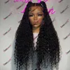 Brazilian Raw Remy Human Hair Natural Curly Full Lace Wig for Black Women 200 Density Pre Plucked Hairline Transparent HD 13x6 Lace Front Wig