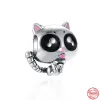 Для Pandora Charms Authentic 925 Silver Beads Beads Bead Chocolate Cat TV Bow Alarm Alarm Bracelet Charm
