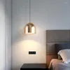 Pendellampor Justerbar lyftlampa Postmodern atmosfär Aluminium Droplight Restaurang Bedrummet Bedside Bar Small Hanging Light