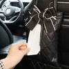 New Fashion Bowknot Leather Car Tissue Boxes Cute Auto Seat Back Tissue Bag Organizer Car Decoration Auto Interior Storage Bag