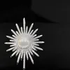 Pins Broschen Vintage Einfache Elegante Perle Weiß Kristall Sonnenblume frauen Luxus Silber Zirkon Anlage Brosche sicherheitsnadel G230529