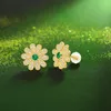 Boucles d'oreilles pendantes COSYA grand-mère fleurs vertes breloque ondulation pour femmes 925 argent Sterling cerceau fiançailles bijoux fins