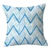 Yastık kasası mavi çizgili yastık kılıfı soyut geometrik süs ofis kanepe yastık örtüsü ev dekoru şeftali derisi araba atış